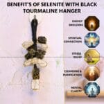Selenite + Black Tourmaline Door Hanging (Cleansing & purifying)