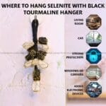 Selenite + Black Tourmaline Door Hanging (Cleansing & purifying)
