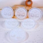 Tree Symbol Selenite Charging Plate With Wooden Box (Cleansing Energy & Recharging Crystals)