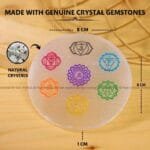 7 Chakra Selenite Charging Plate With Wooden Box (Cleansing Energy & Recharging Crystals)