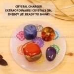 7 Chakra Selenite Charging Plate With Wooden Box (Cleansing Energy & Recharging Crystals)