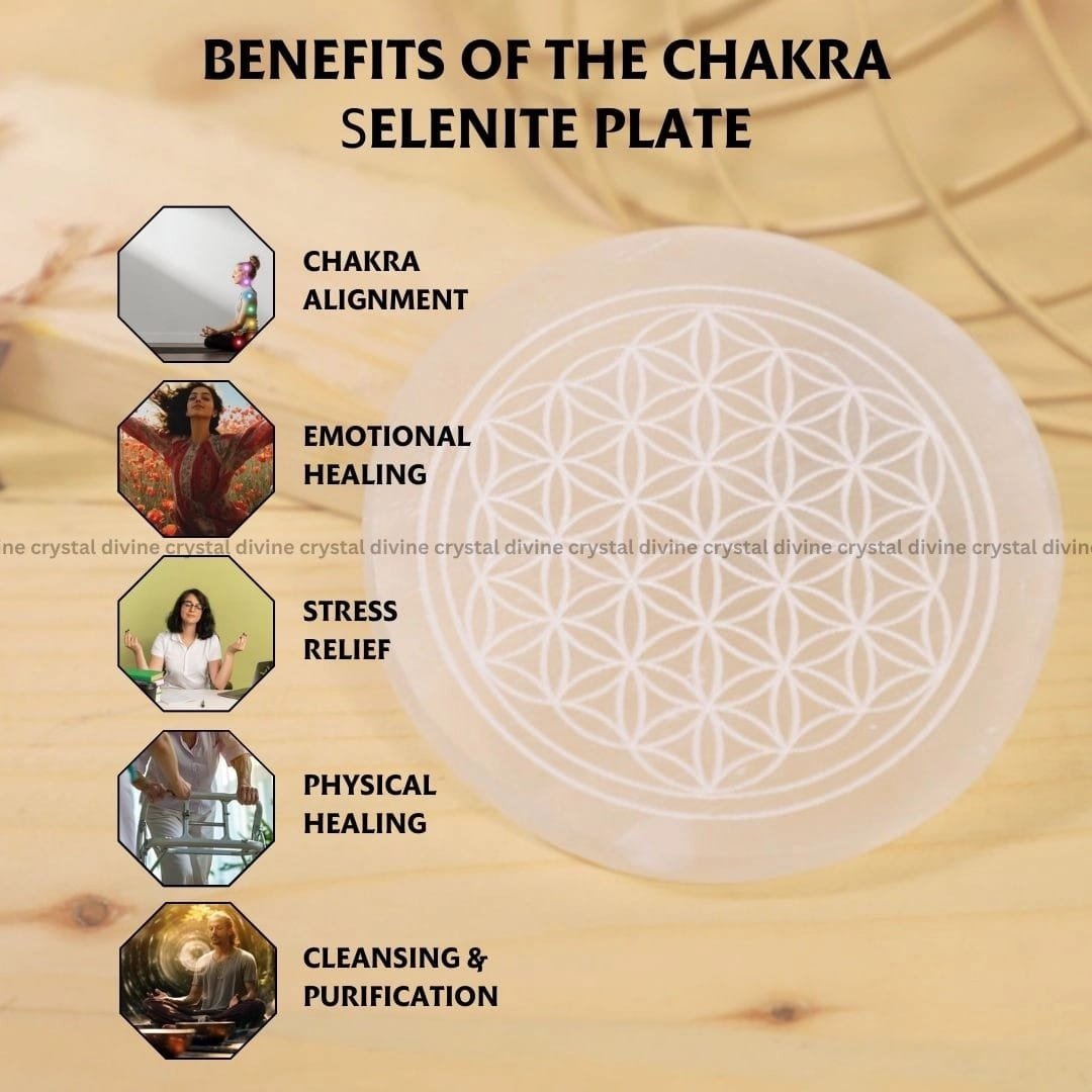 Chakra Selenite Charging Plate