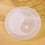 Infinity symbol Selenite Charging Plate With Wooden Box (Cleansing Energy & Recharging Crystals)