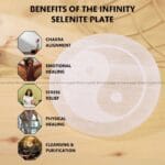 Infinity symbol Selenite Charging Plate With Wooden Box (Cleansing Energy & Recharging Crystals)