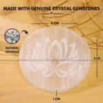 Lotus Flower Selenite Charging Plate With Wooden Box (Cleansing Energy & Recharging Crystals)