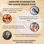 Om Chakra Selenite Charging Plate  (Cleansing Energy & Recharging Crystals)