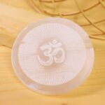 Om Chakra Selenite Charging Plate  (Cleansing Energy & Recharging Crystals)