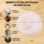 Om Chakra Selenite Charging Plate  (Cleansing Energy & Recharging Crystals)