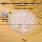 Tree Symbol Selenite Charging Plate With Wooden Box (Cleansing Energy & Recharging Crystals)