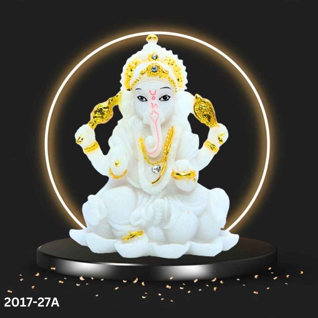 Ganesh Idol White Marble Murti (Inner Peace & Harmony)