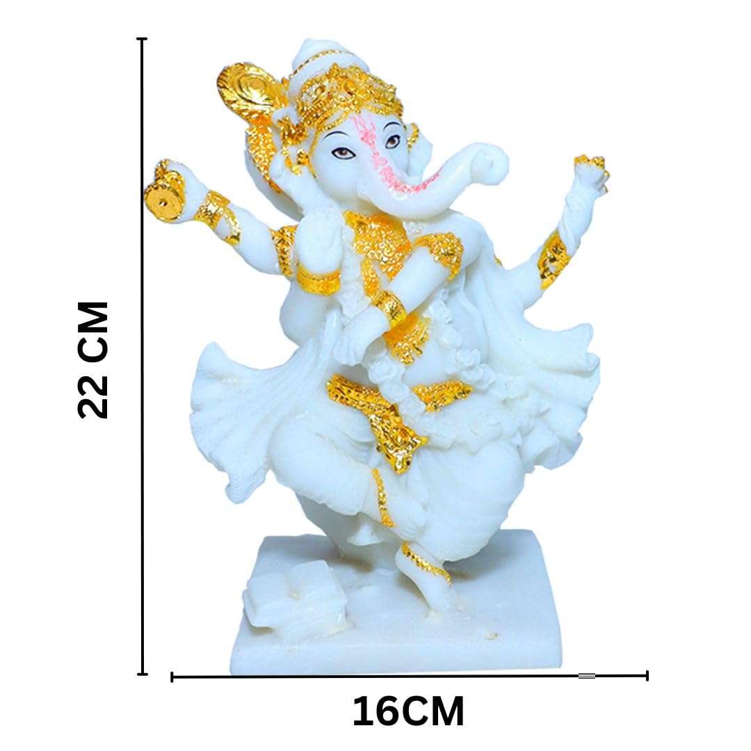 Big Ganesha God White Marble Statue With Dimension
