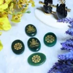 Green Jade Laxmi Shri Yantra Coin (Good Luck)