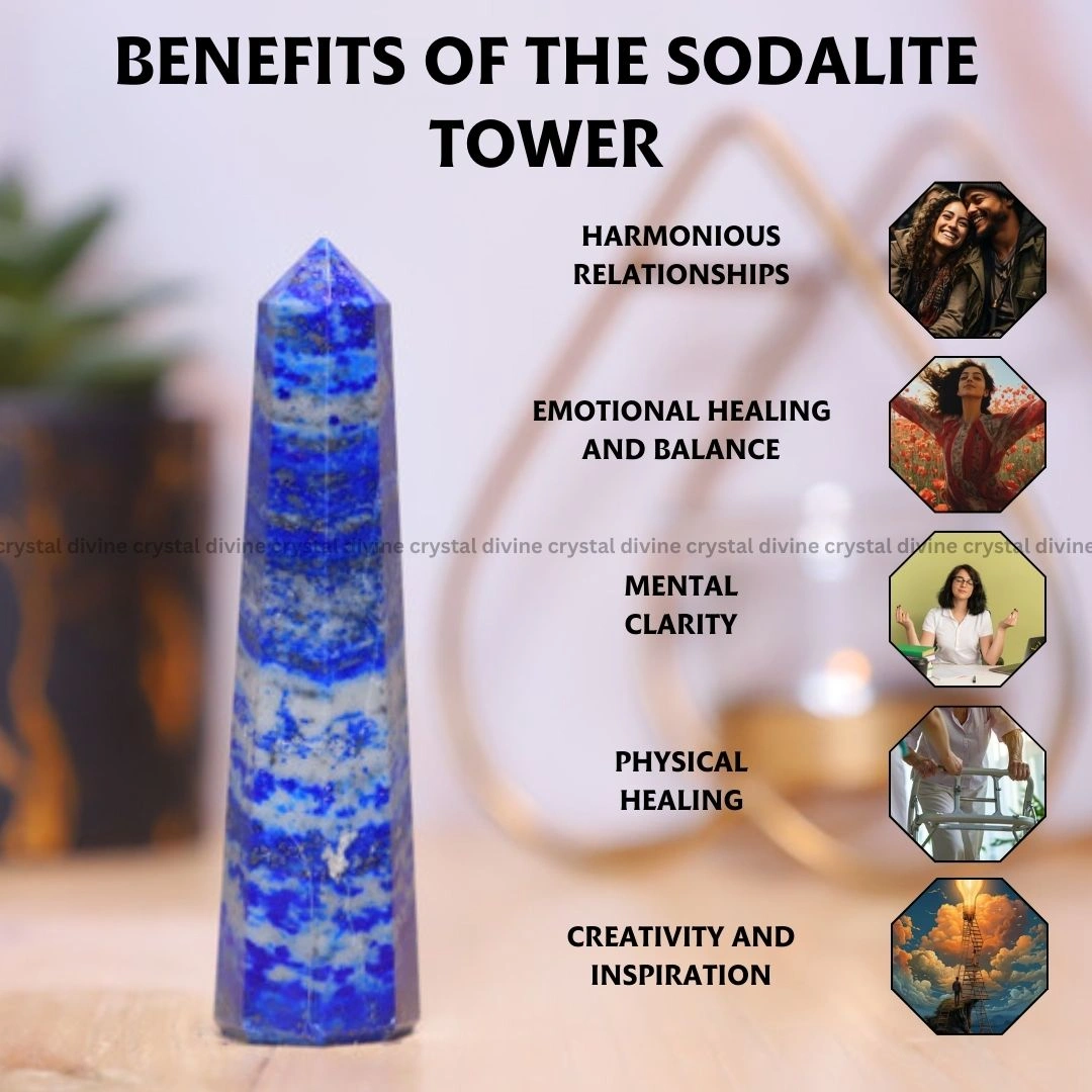 Sodalite Crystal Tower 70 To 100 Gram