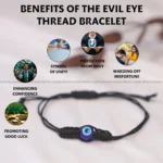 Evil Eye Thread Bracelet - 8MM (Protection)