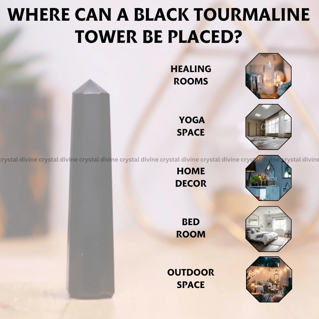 Black Tourmoline Crystal Tower - 70 - 100 grams (Protection)