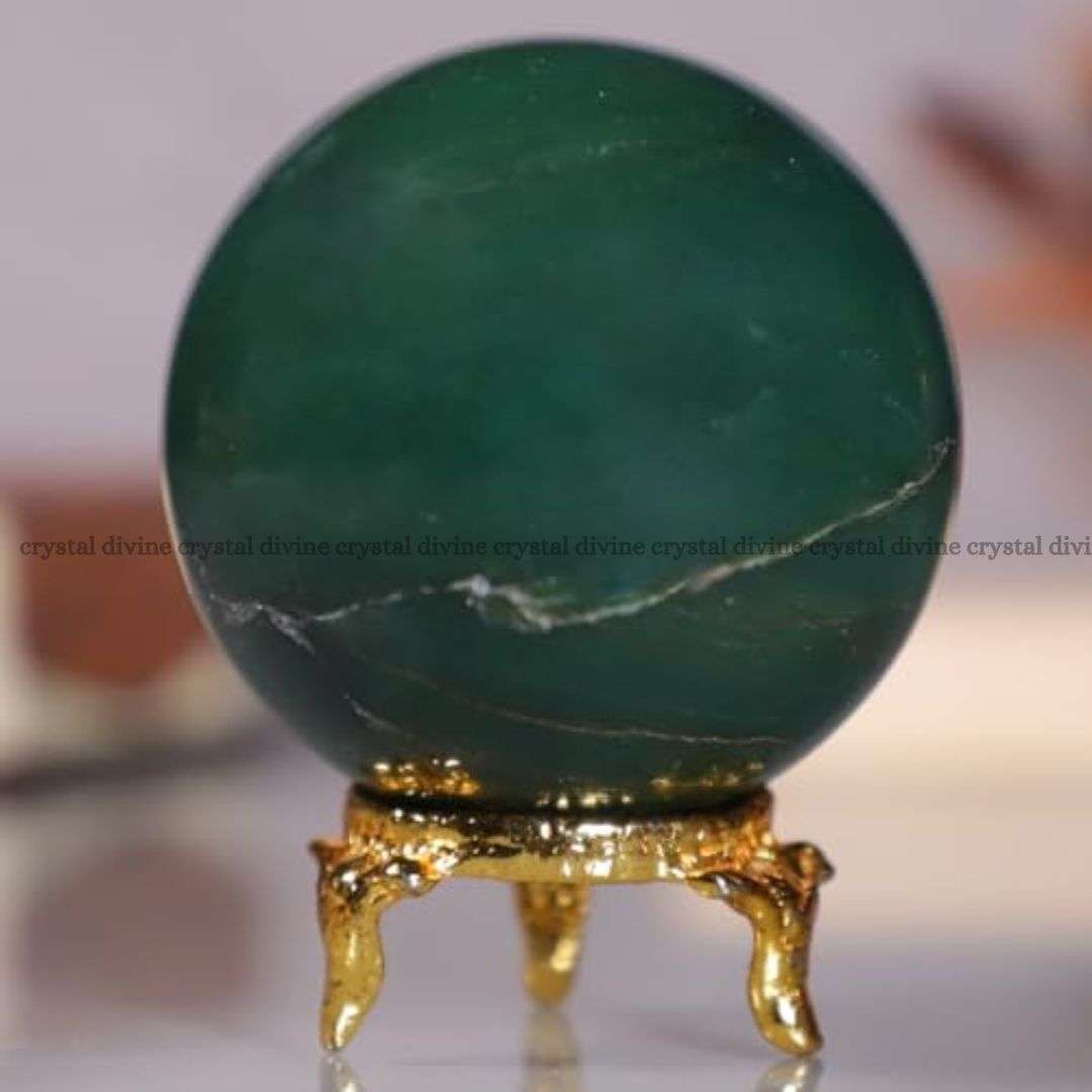 Green Jade Crystal Sphere (Luck & Fortune)