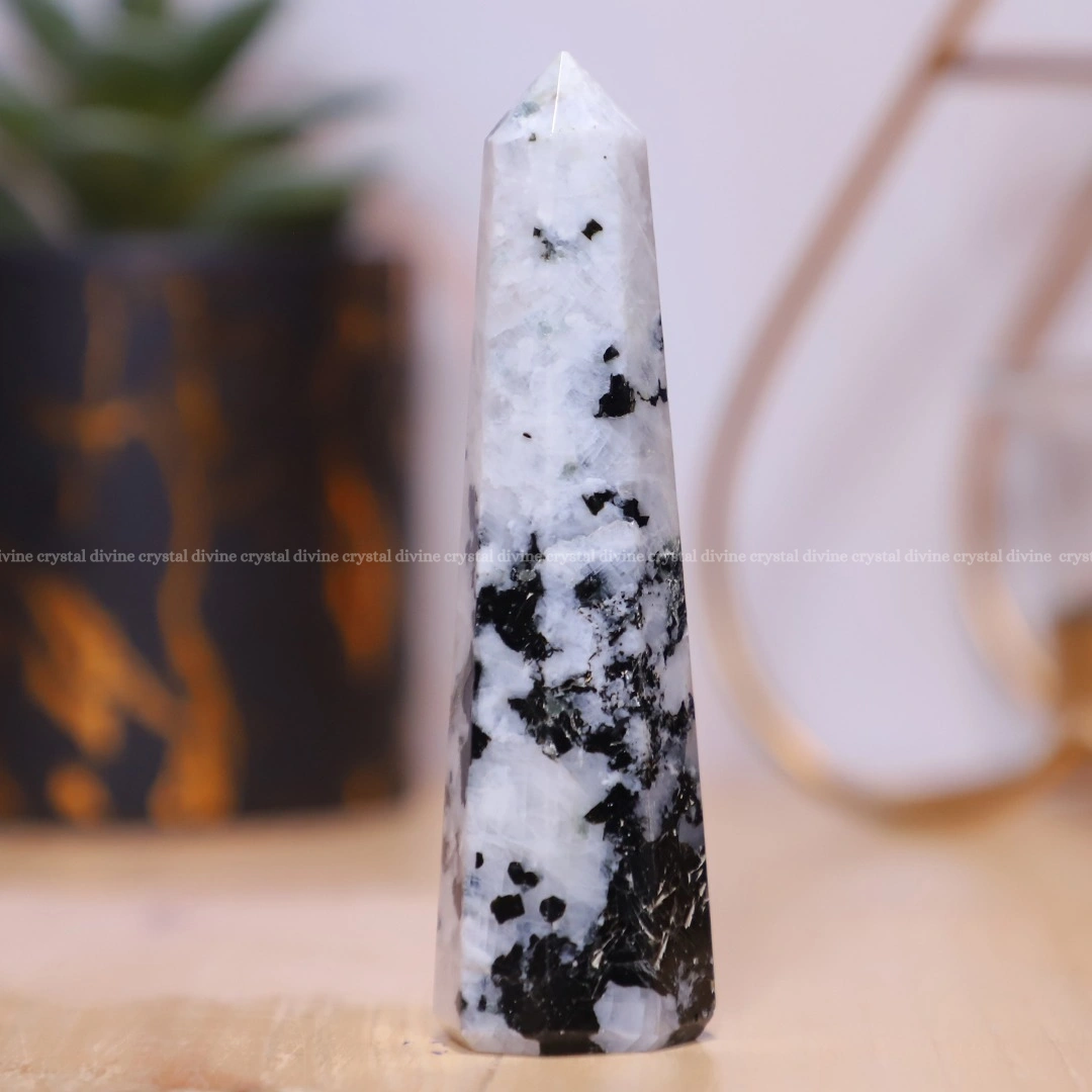 Rainbow Moonstone Crystal Tower  - 70 - 100 grams (Intuition & Spiritual connection)