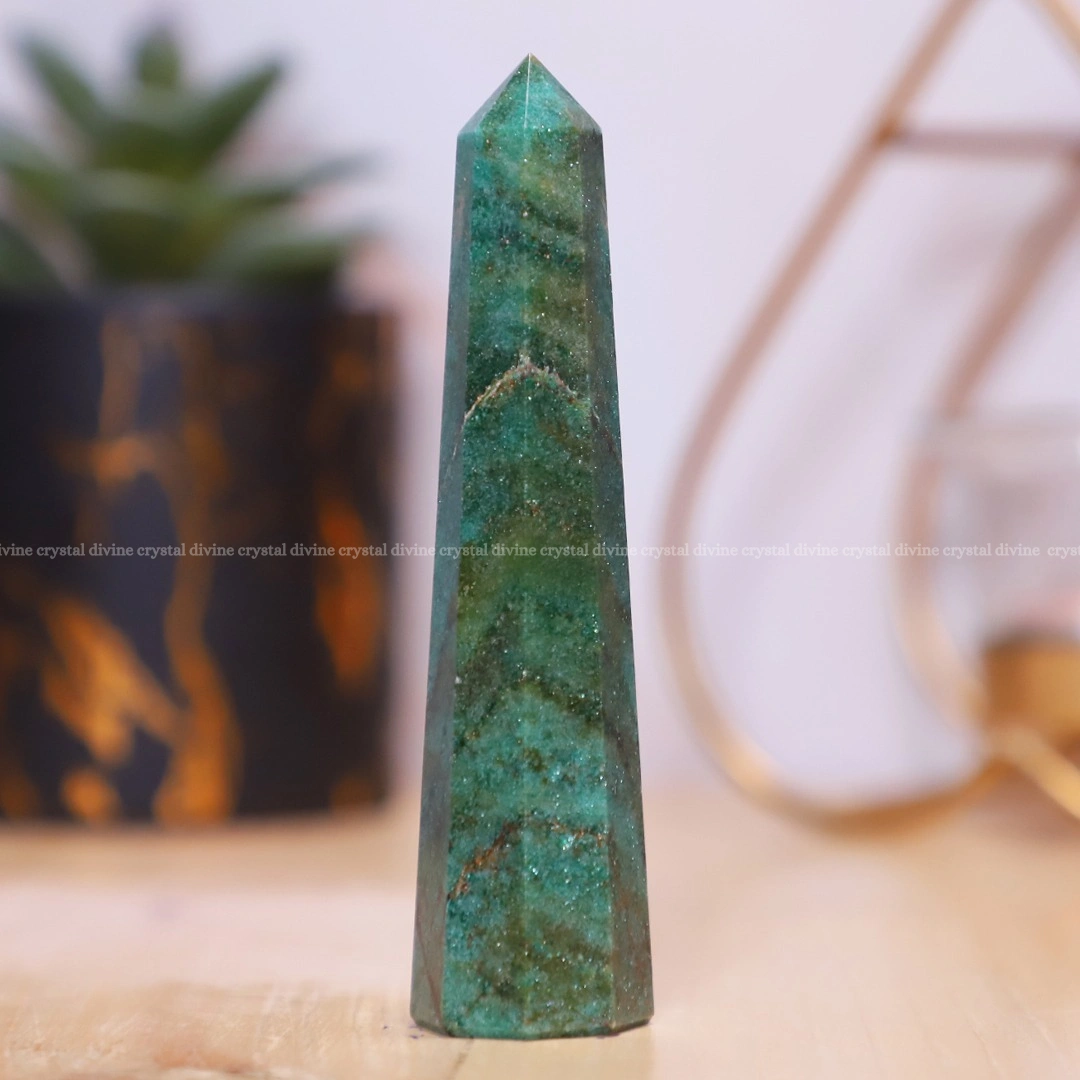 Green Jade Crystal Tower - 70 - 100 grams (Heart Chakra Activation)