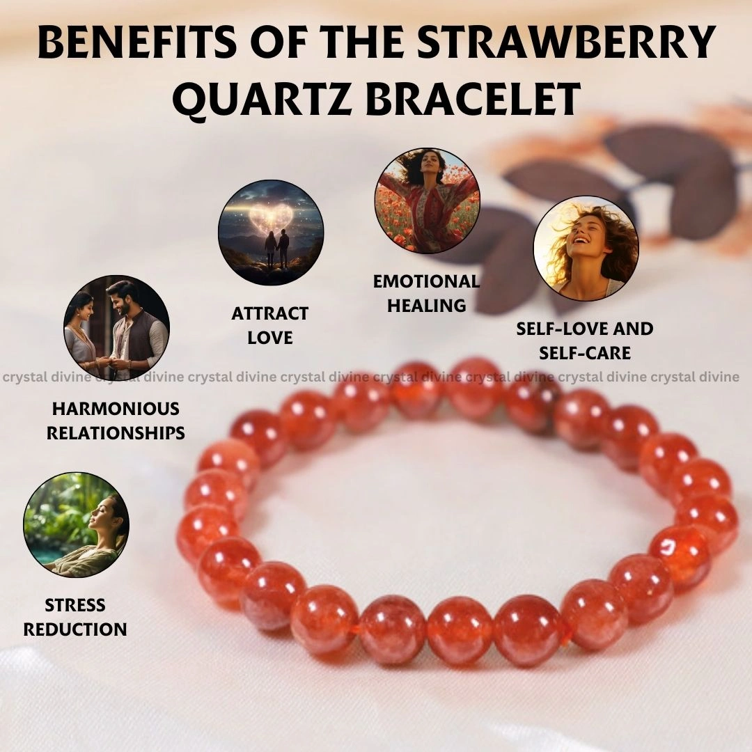 Strawberry Crystal Bracelet - 8MM