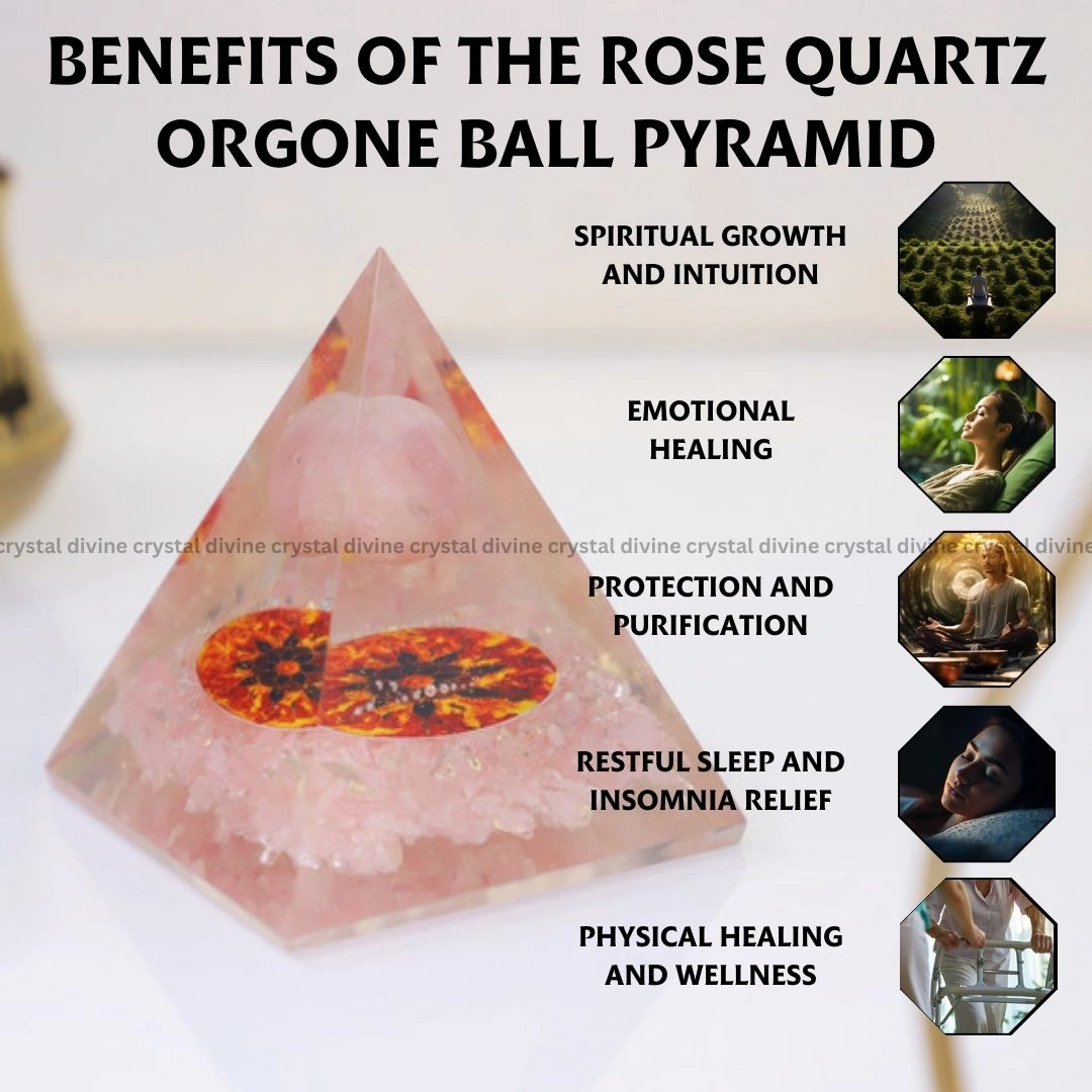 Rose Quartz Orgone Ball Pyramid