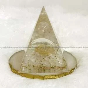 Clear Quartz Orgone Ball Pyramid (Cleansing & Purification)
