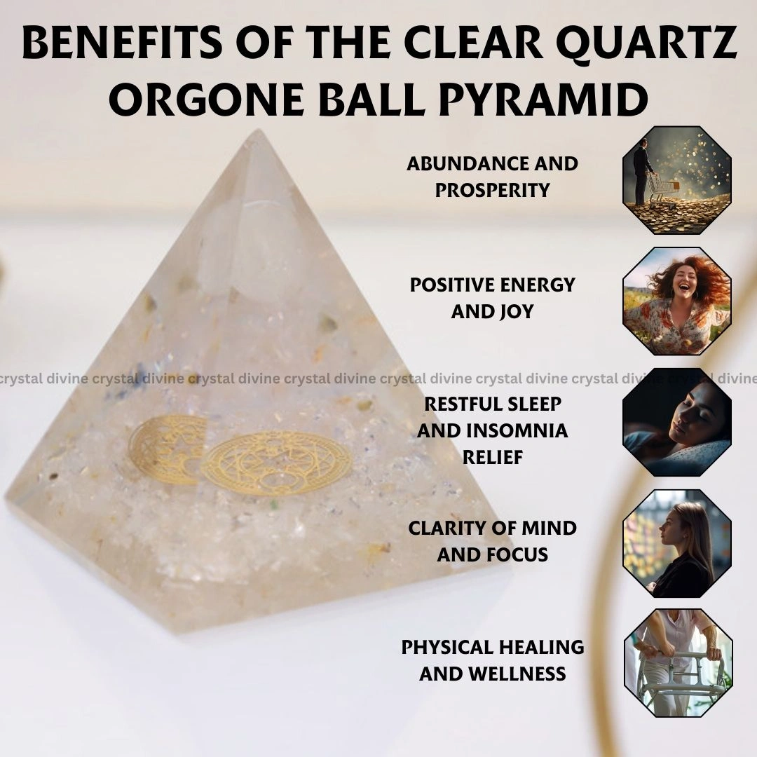 Clear Quartz Orgone Ball Pyramid