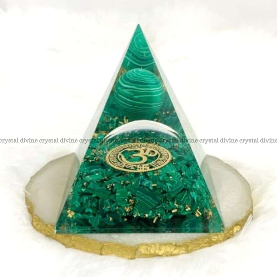 Malachite Crystal Orgone Ball Pyramid