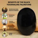 Black Tourmaline Crystal Palm Stone (Physical Healing)