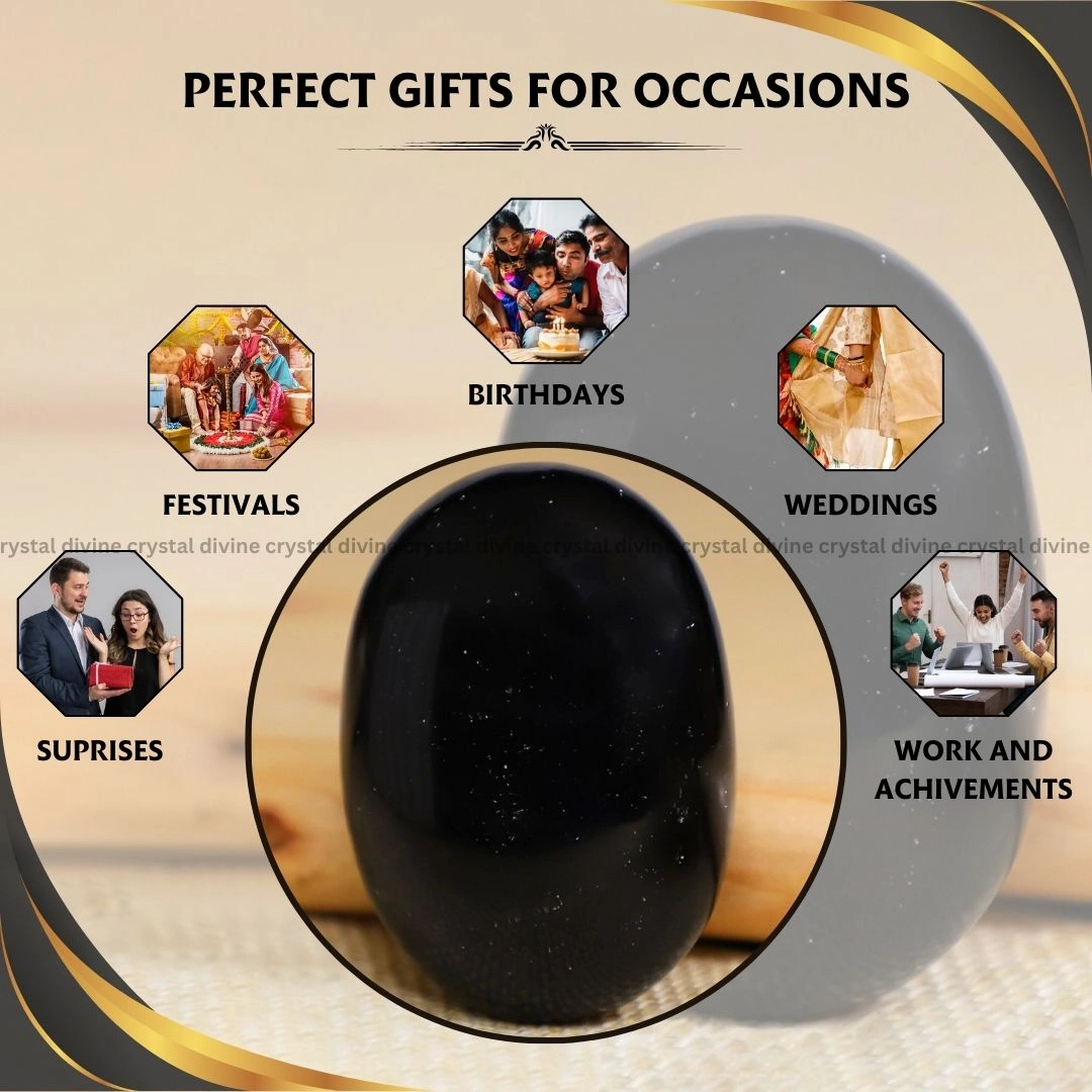 Black Tourmaline Crystal Palm Stone (Physical Healing)
