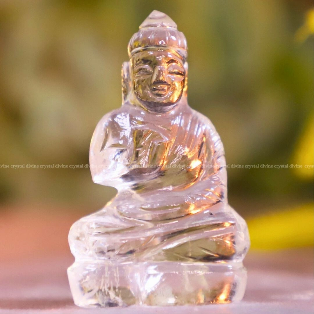 Clear Quartz Buddha Idol 1 Inch (Chakra Activation)