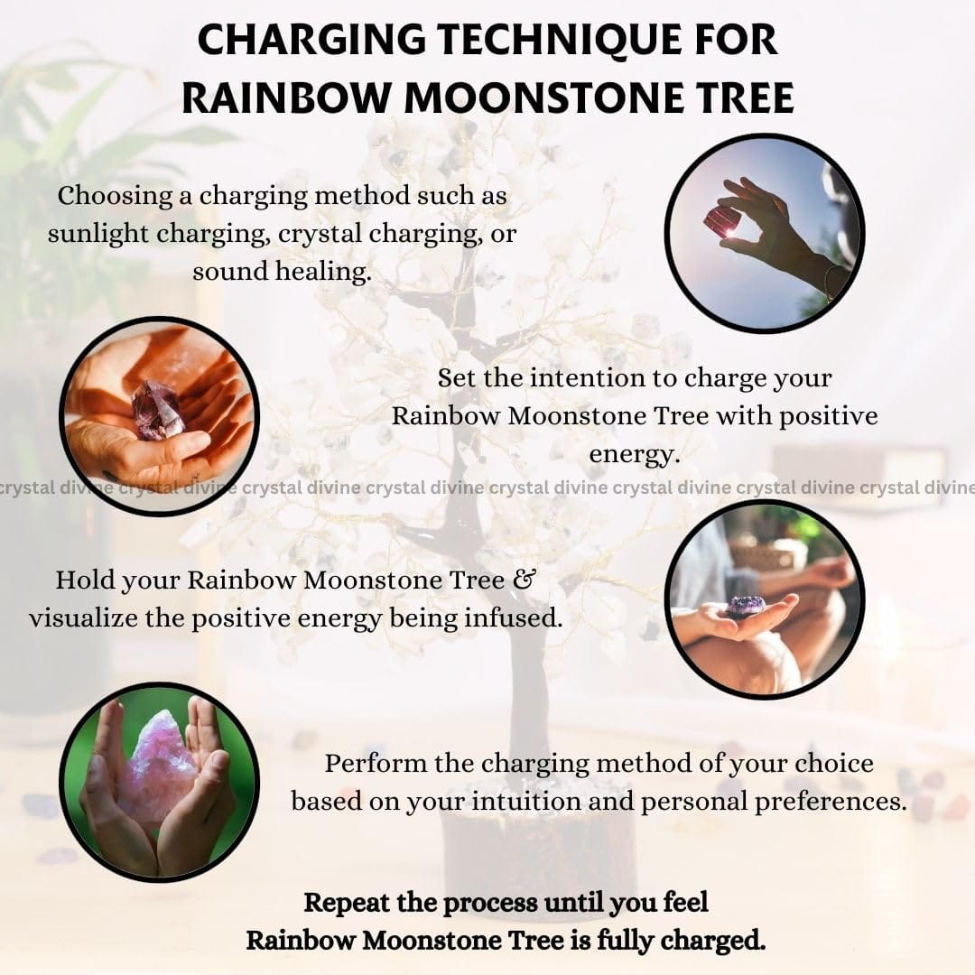 Rainbow Moonstone Crystal Tree 300 Beads (Enhanced Creativity)