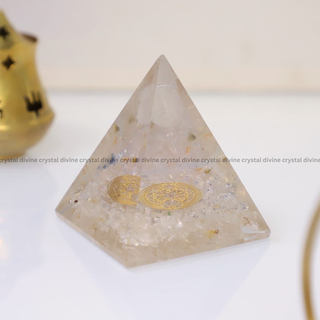 Clear Quartz Orgone Ball Pyramid