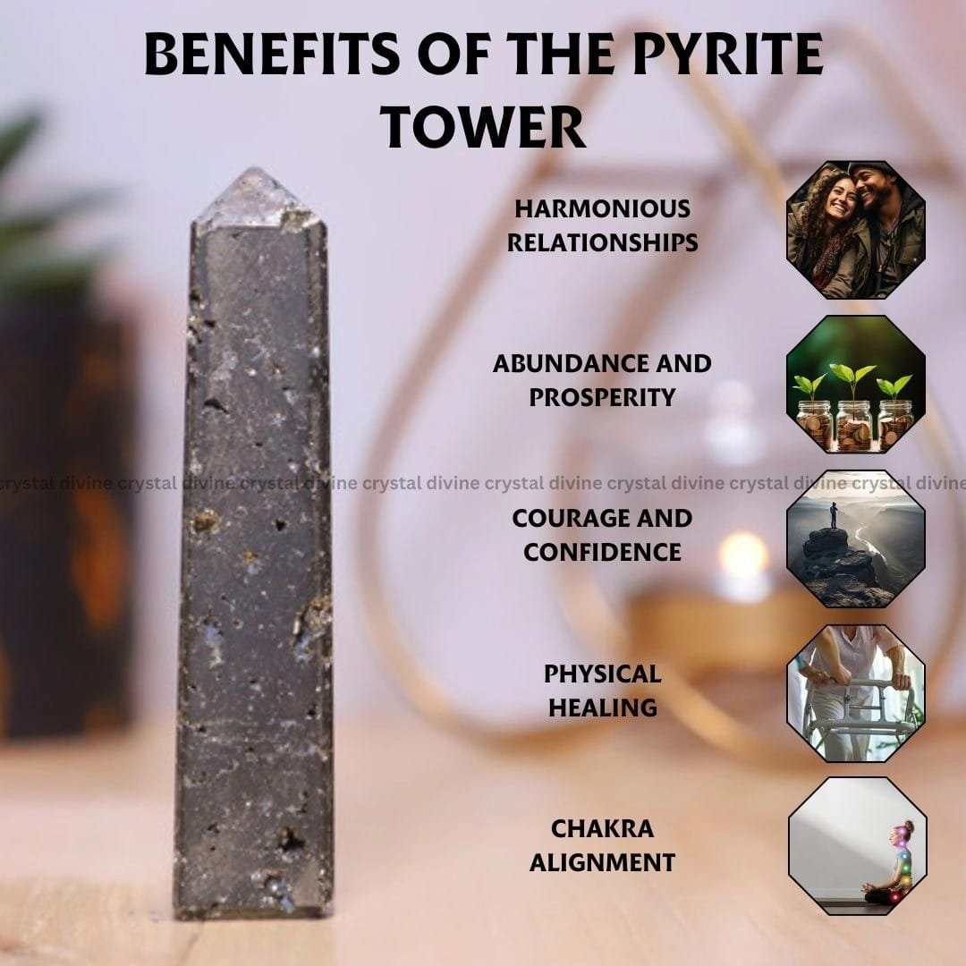 Pyrite Crystal Tower - 70 - 100 grams (Abundance & Prosperity)