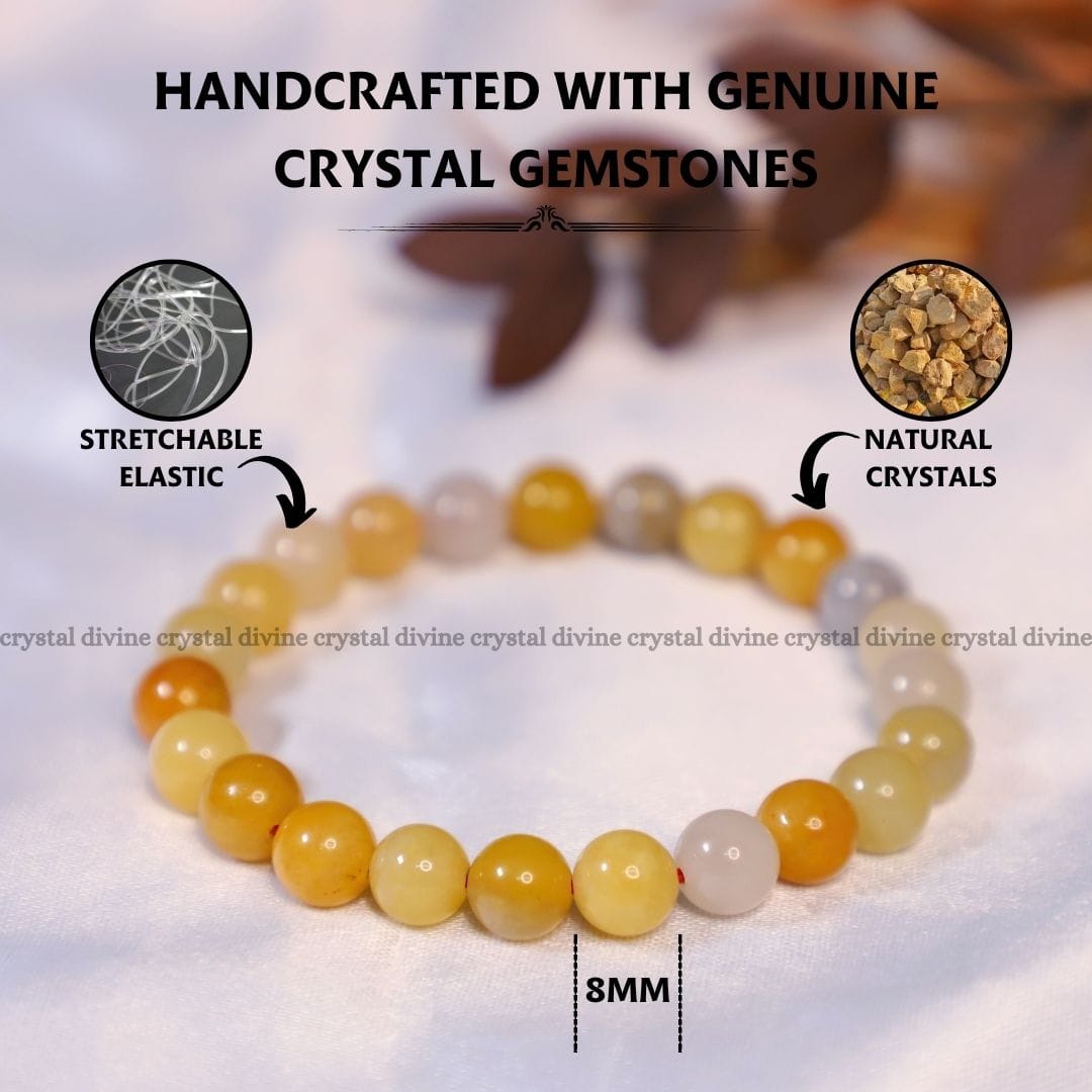 Yellow Jasper Crystal Bracelet - 8MM (Energy Boost)