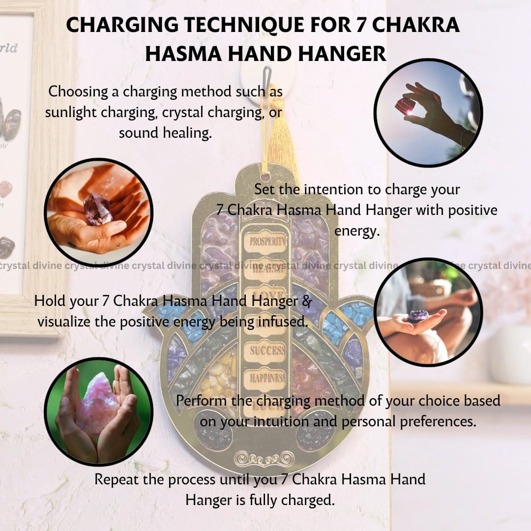 Seven Chakra Door Hamsa Hand Hanger (Energy Cleansing)