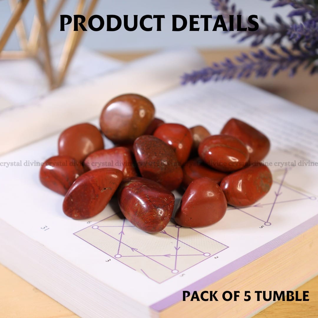 Red Jasper Tumble Stone Pack Of 5 (Grounding & Stability)