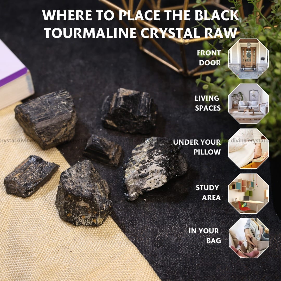 Black Tourmaline Raw Crystal 2pcs (Protection)