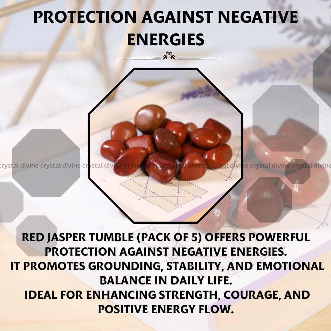 Red Jasper Tumble Stone Pack Of 5 (Grounding & Stability)