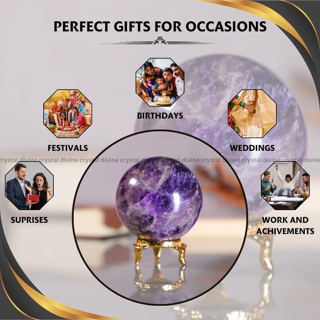 Amethyst Crystal Sphere (Clarity & Mental Focus)