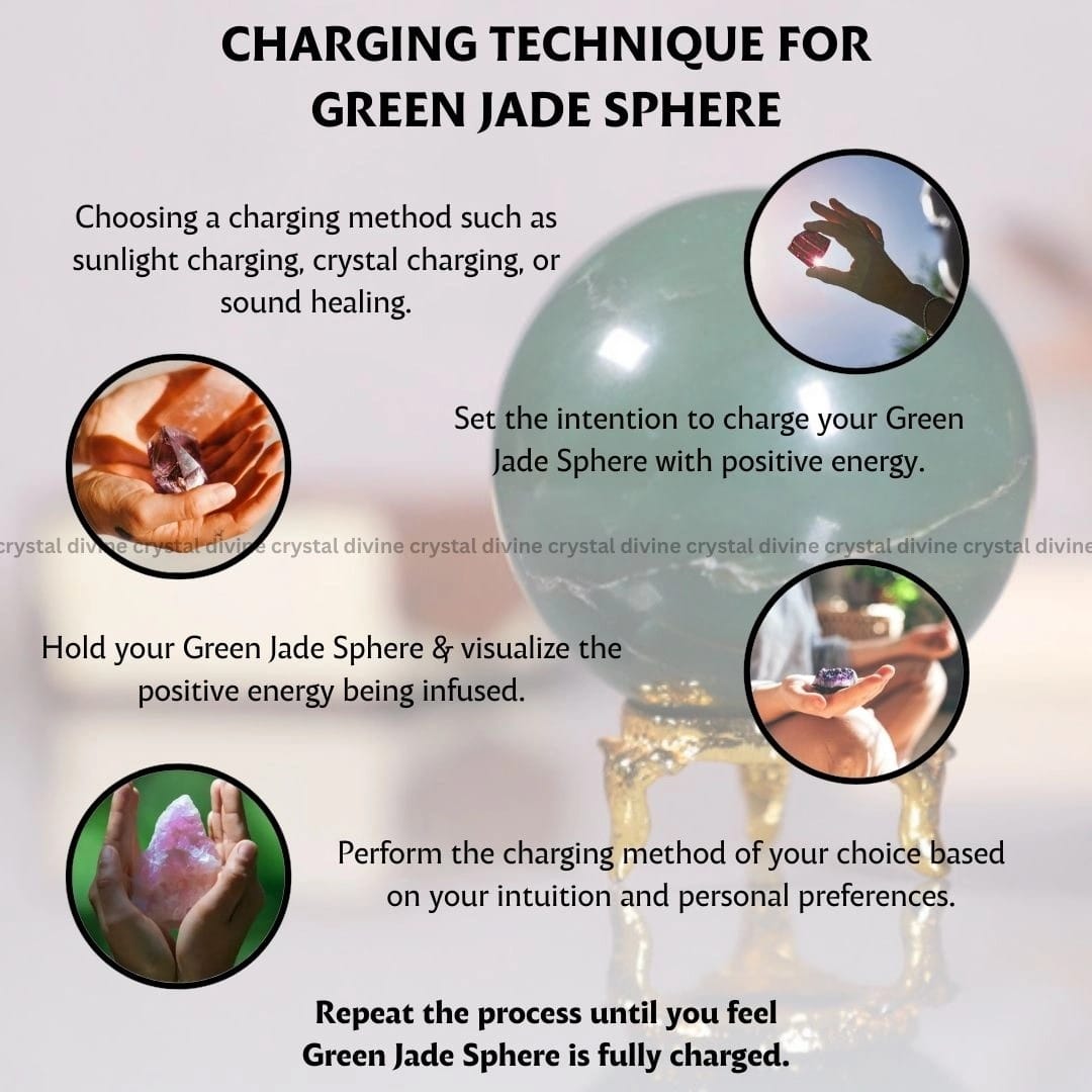 Green Jade Crystal Sphere (Luck & Fortune)