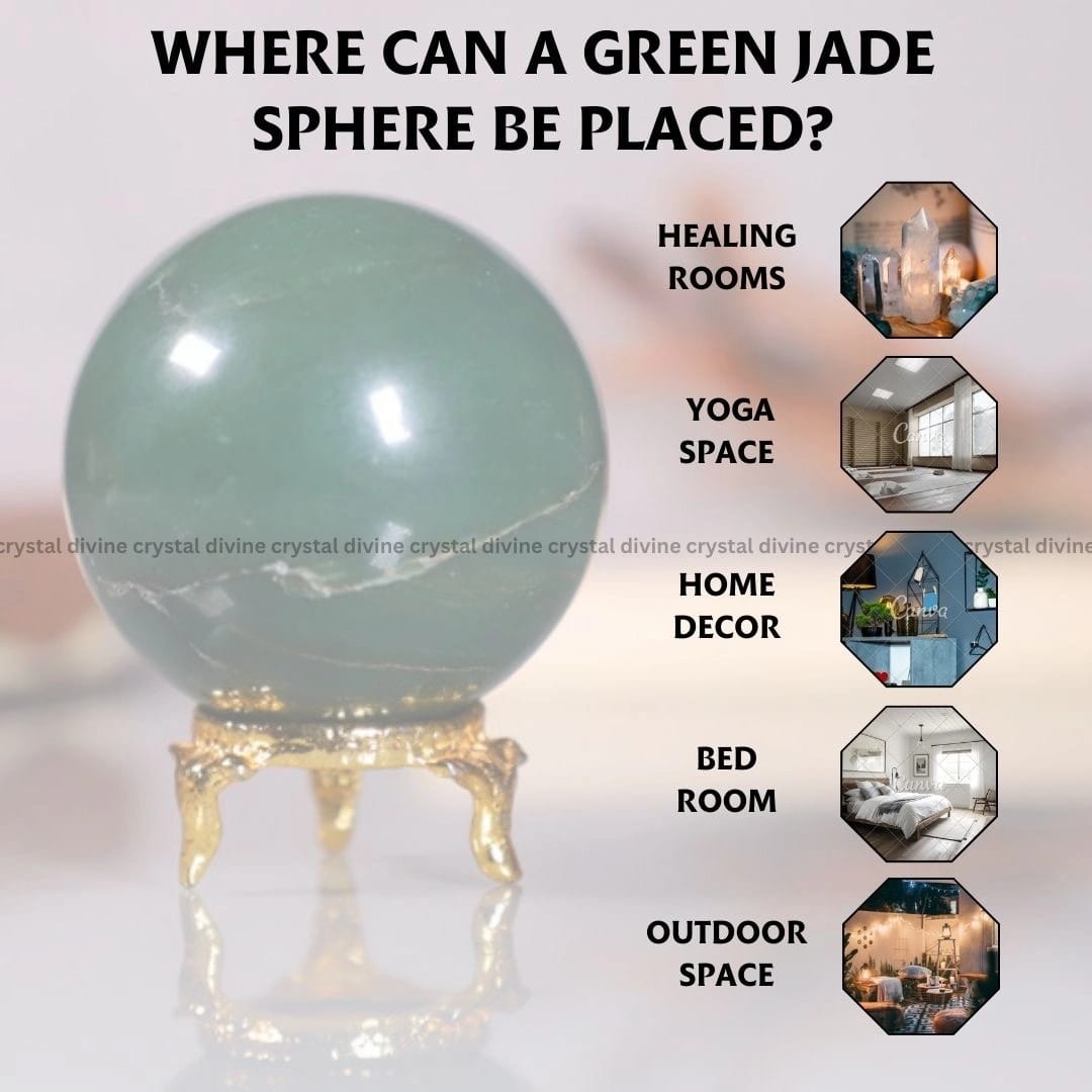 Green Jade Crystal Sphere (Luck & Fortune)