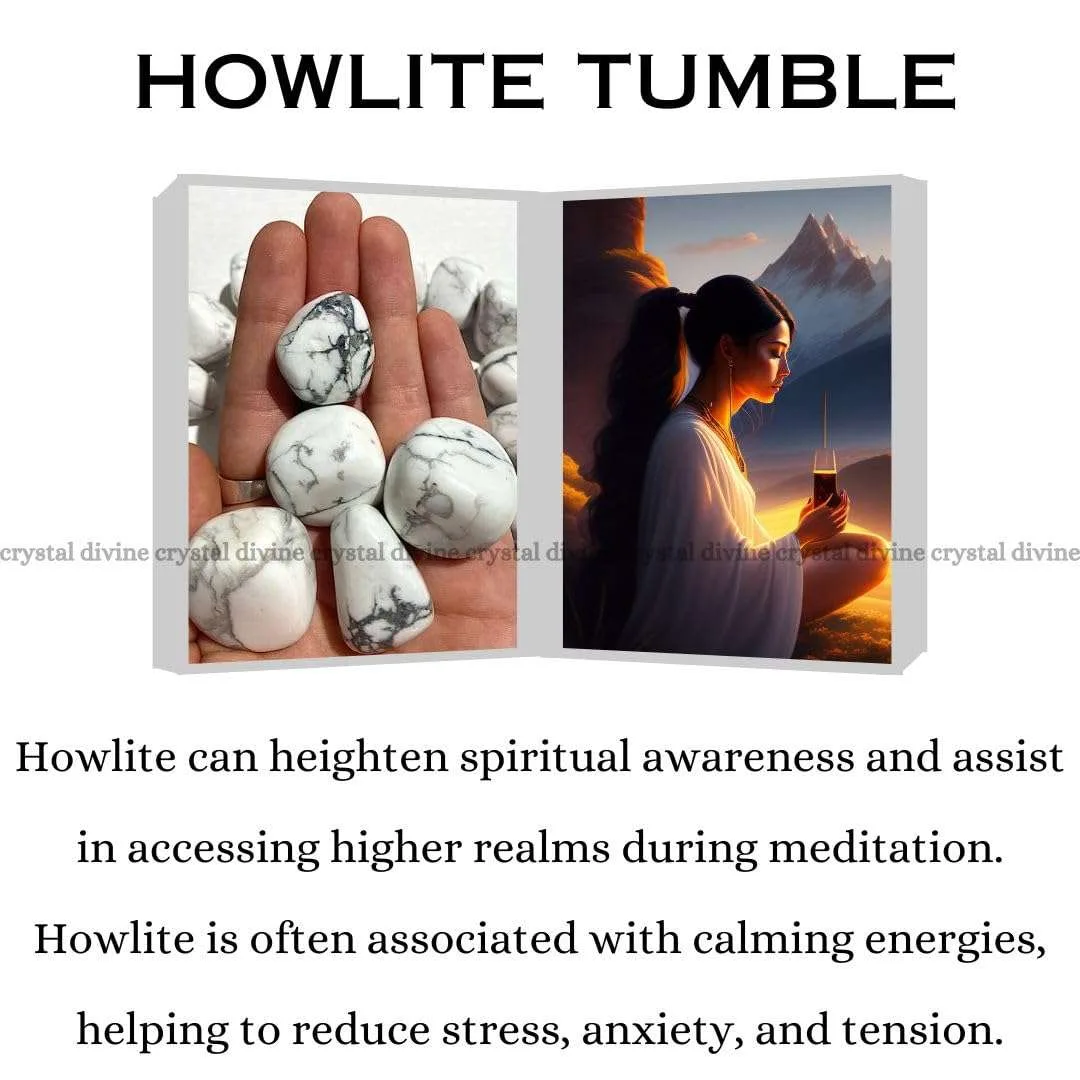Howlite Tumble Stone Pack of 5 (Spiritual Awareness)