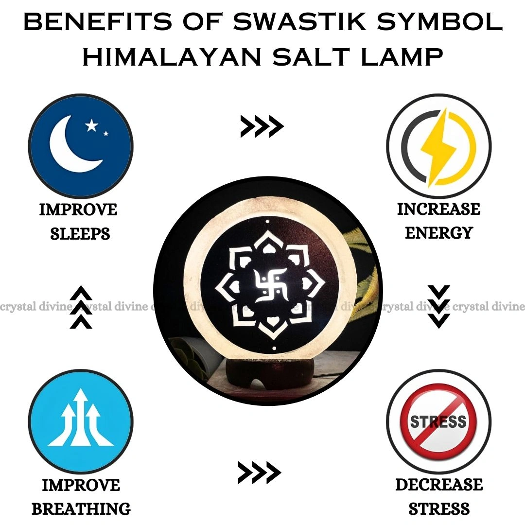 Swastik Symbol Himalayan Salt Lamp