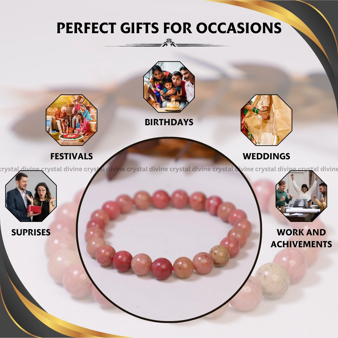 Pink Rhodochrosite Bracelet - 8MM (Emotional Stability)