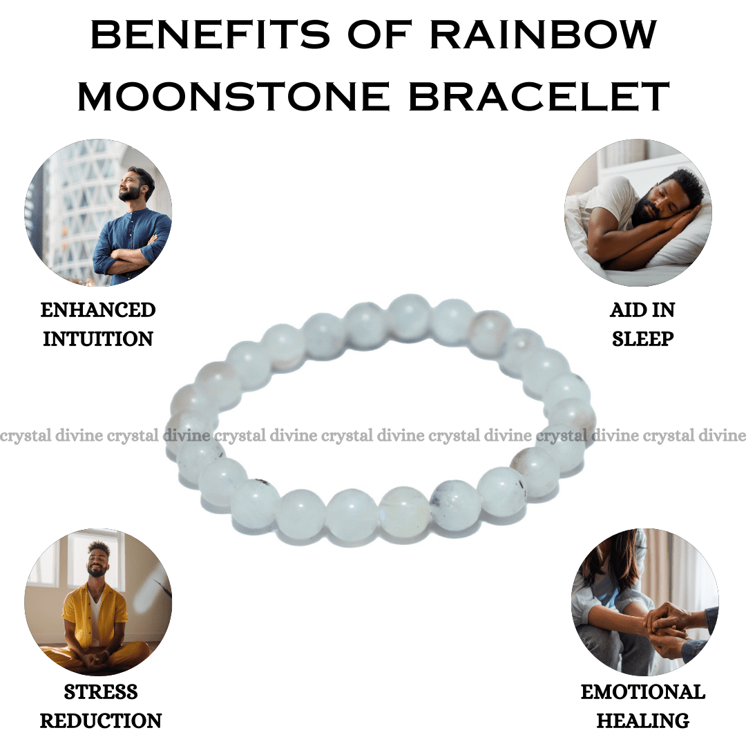 Rainbow Moonstone Bracelet - 8MM (Hormonal Balance)