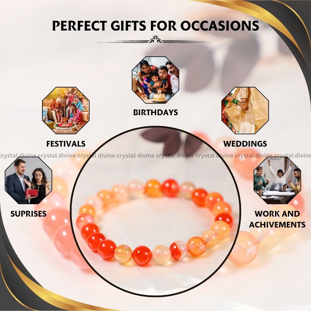 Red Carnelian Crystal Bracelet - 8MM (Grounding & Anchoring)