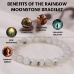 Rainbow Moonstone Crystal Bracelet - 8MM (Hormonal Balance)