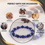 Evil Eye With Lava Bracelet - 8MM (Grounding & Stability)