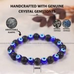 Evil Eye With Lava Bracelet - 8MM (Grounding & Stability)