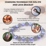 Evil Eye With Lava Bracelet - 8MM (Grounding & Stability)